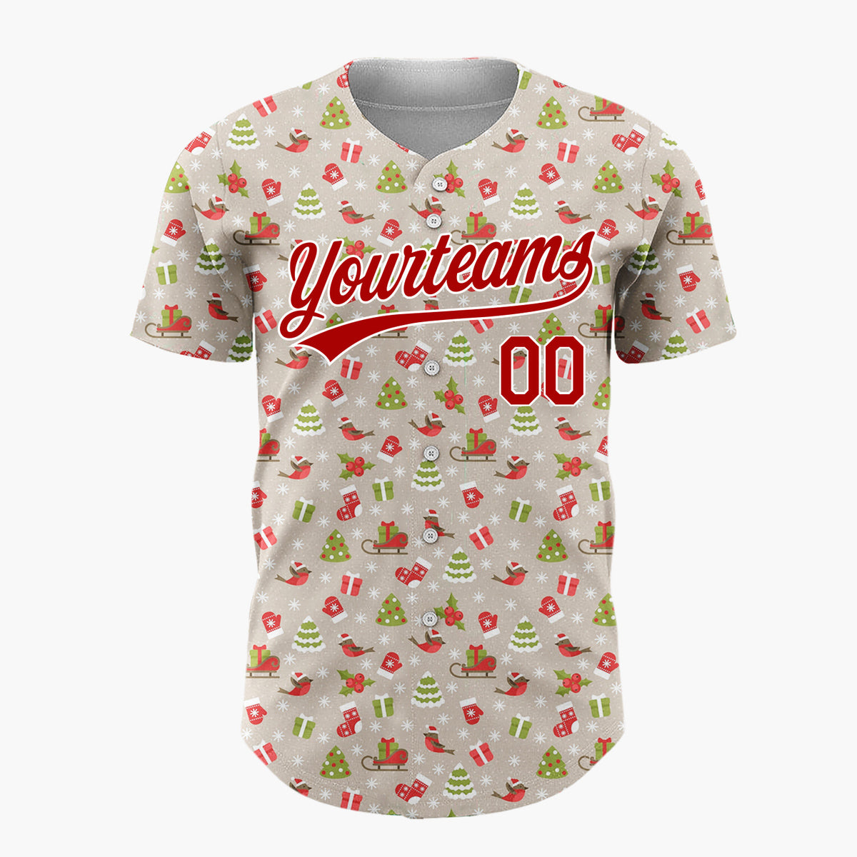Custom Pink Hot Cocoa Christmas Doodles Cartoon Pattern Christmas Baseball Jersey
