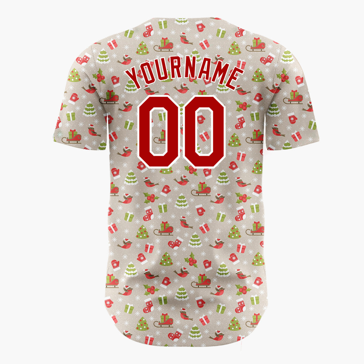 Custom Pink Hot Cocoa Christmas Doodles Cartoon Pattern Christmas Baseball Jersey