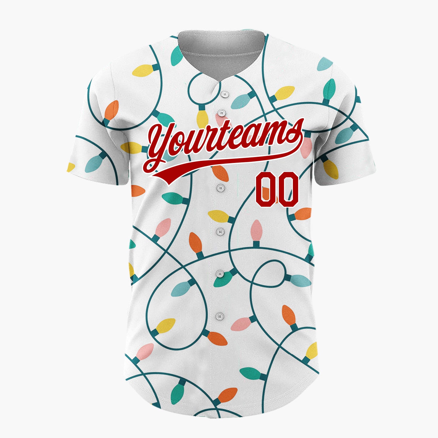 Custom Pink Holly Berries And Leaves Watercolor Festive Pattern Christmas Baseball Jersey