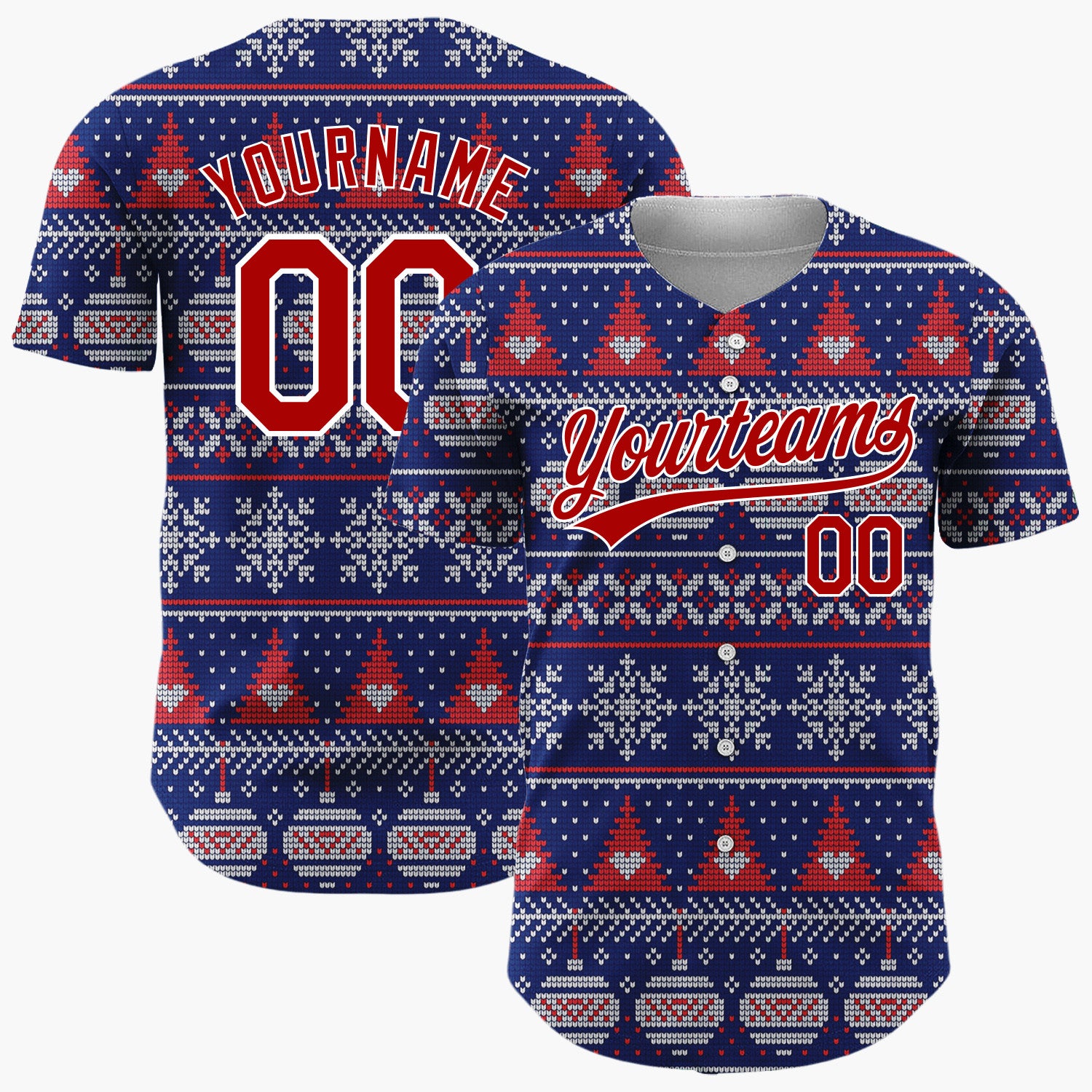 Custom Pink Red Cats Gifts And Ornaments Cute Holiday Pattern Christmas Baseball Jersey