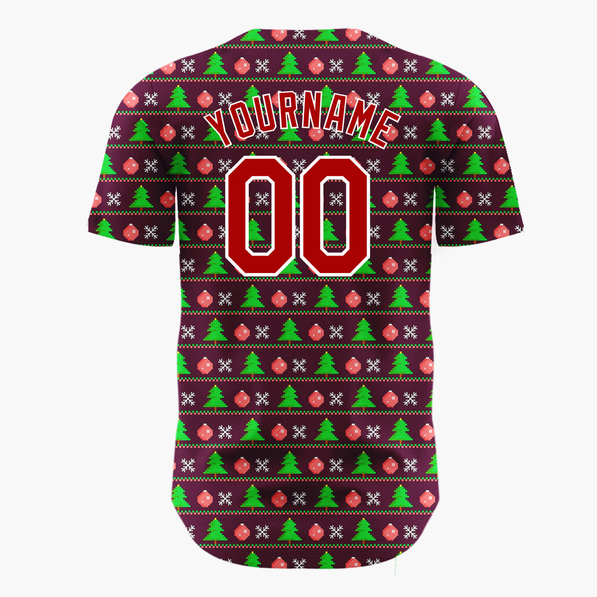 Custom White Merry Christmas Reindeer And Snowflakes Nordic Knit Pattern Christmas Baseball Jersey