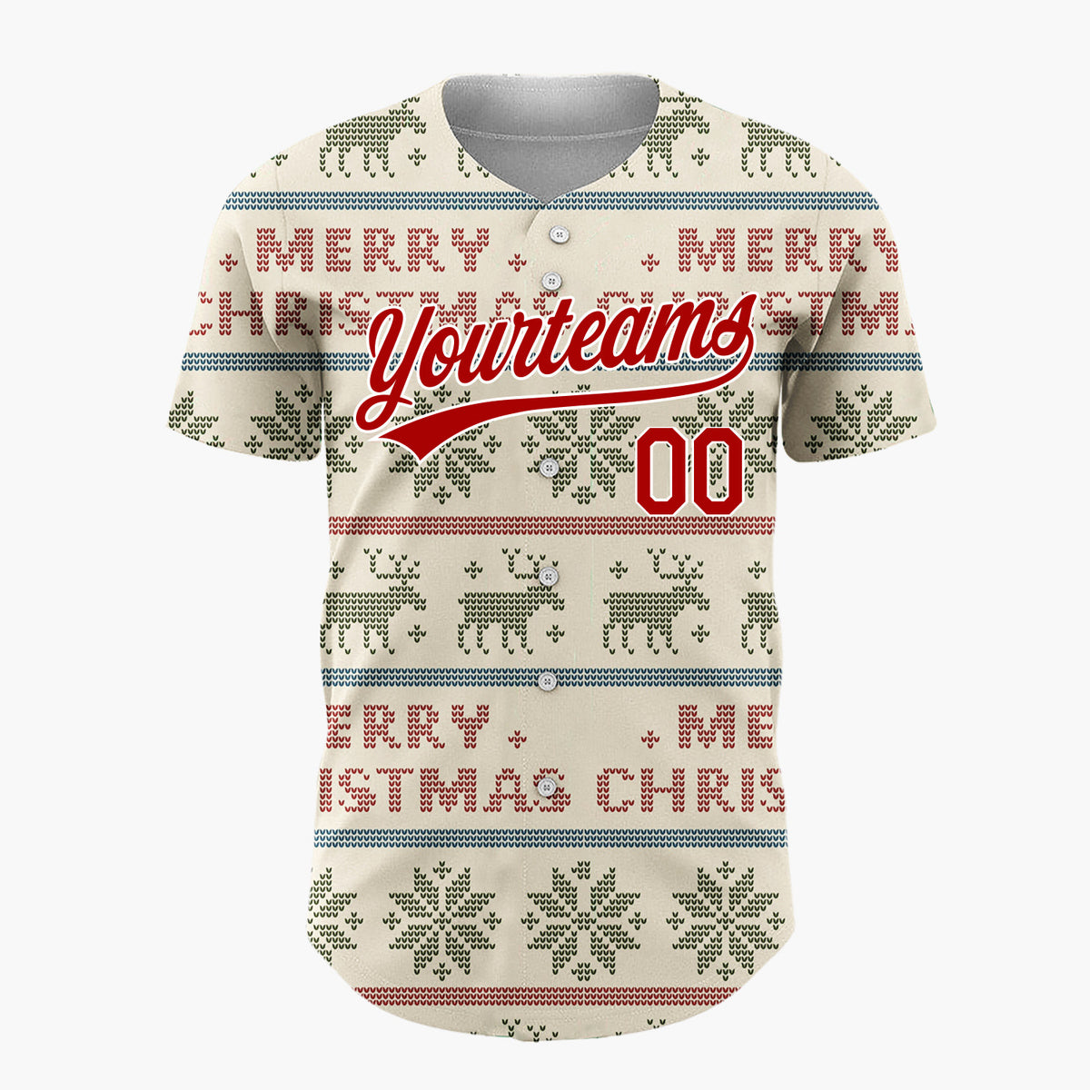 Custom White Brown Green Dogs Gifts And Sleighs Cozy Winter Pattern Christmas Baseball Jersey