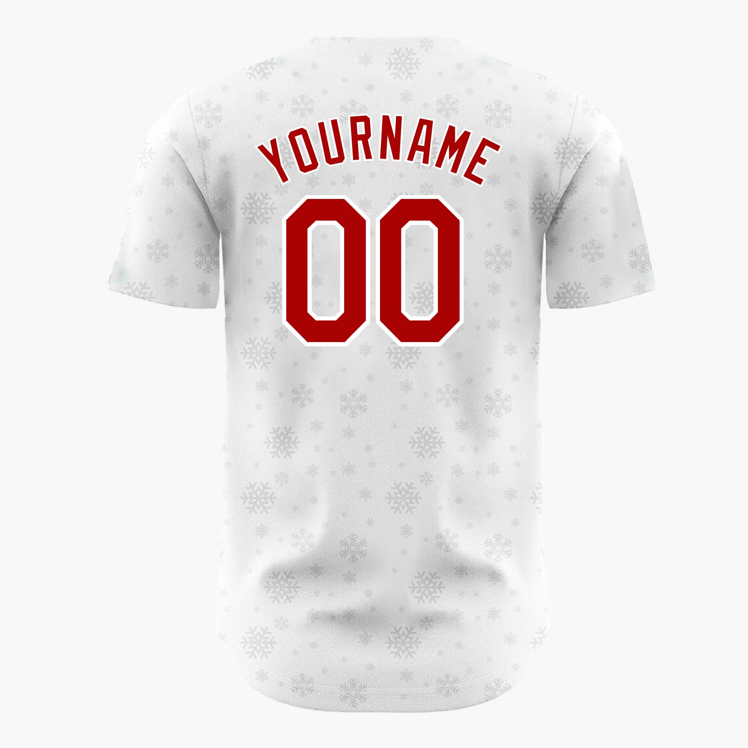 Custom White Gray Snowflakes Simple Minimalist Christmas Baseball Jersey