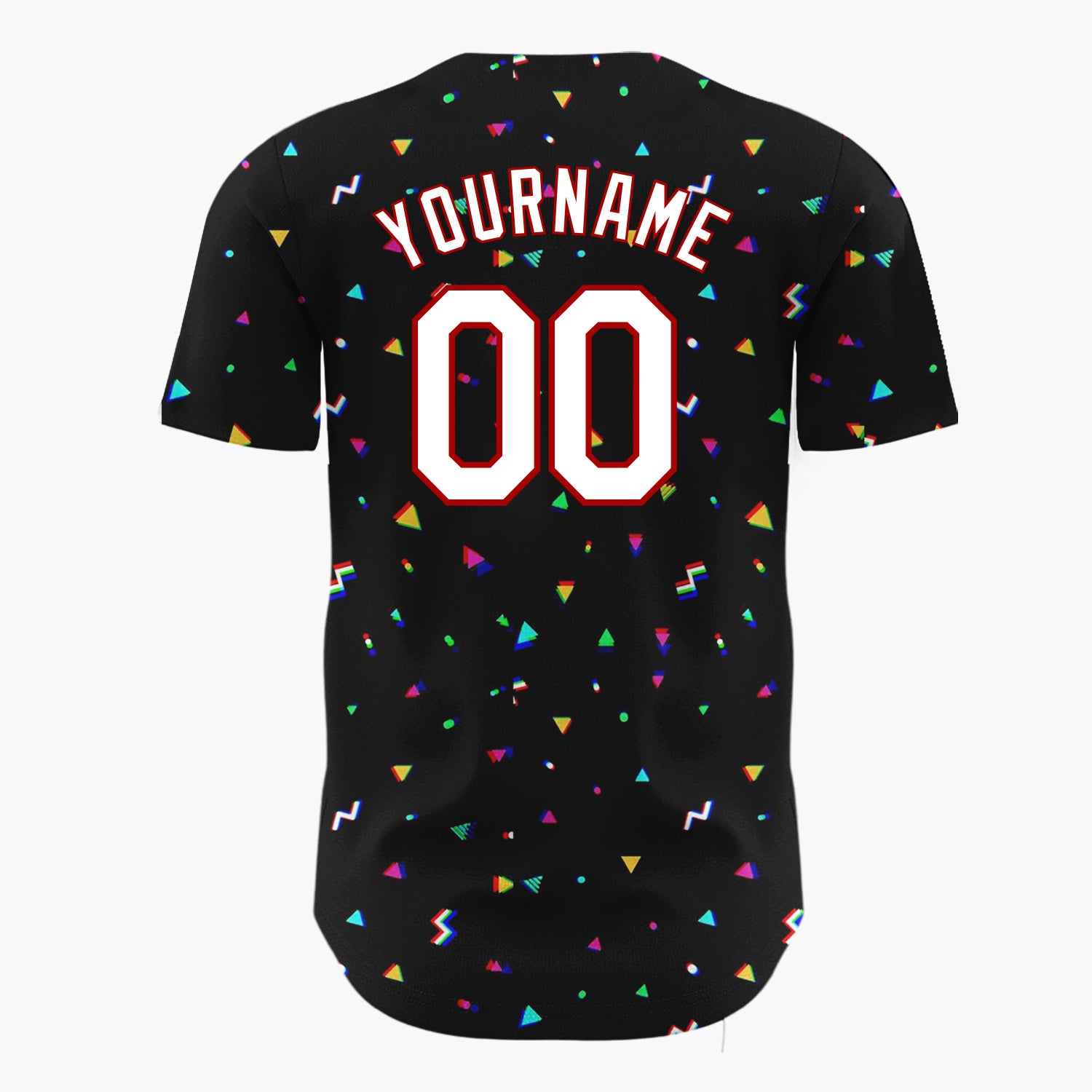 Custom Black Christmas Sprinkles Colorful Abstract Pattern Christmas Baseball Jersey