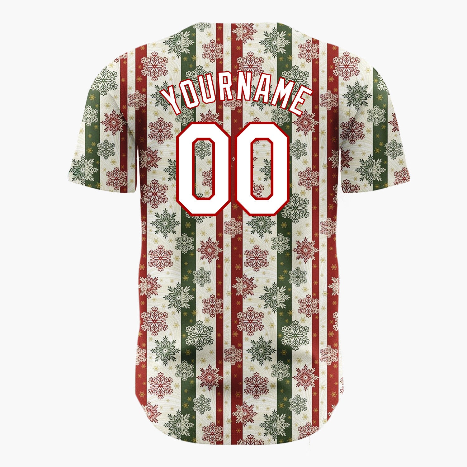 Custom Beige Christmas Stripes Rustic Nordic Pattern Christmas Baseball Jersey