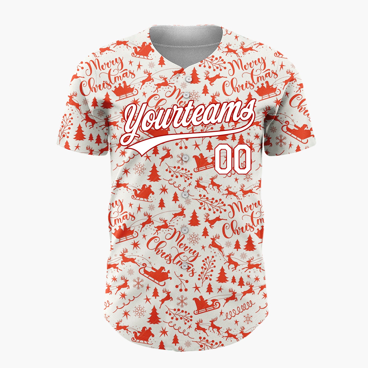 Custom Beige Merry Christmas Doodles Minimalist Pattern Christmas Baseball Jersey