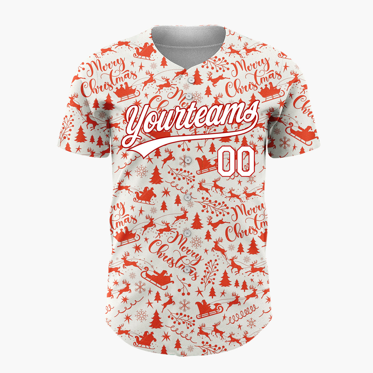 Custom Beige Merry Christmas Doodles Minimalist Pattern Christmas Baseball Jersey