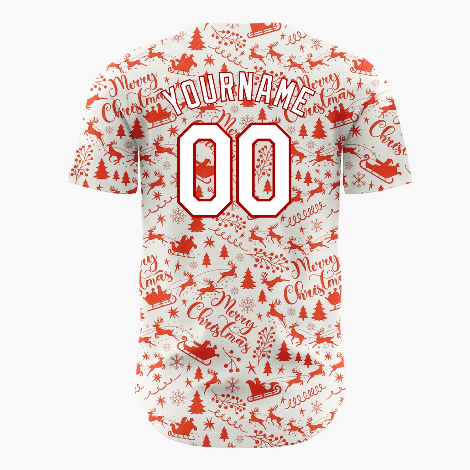 Custom Beige Merry Christmas Doodles Minimalist Pattern Christmas Baseball Jersey