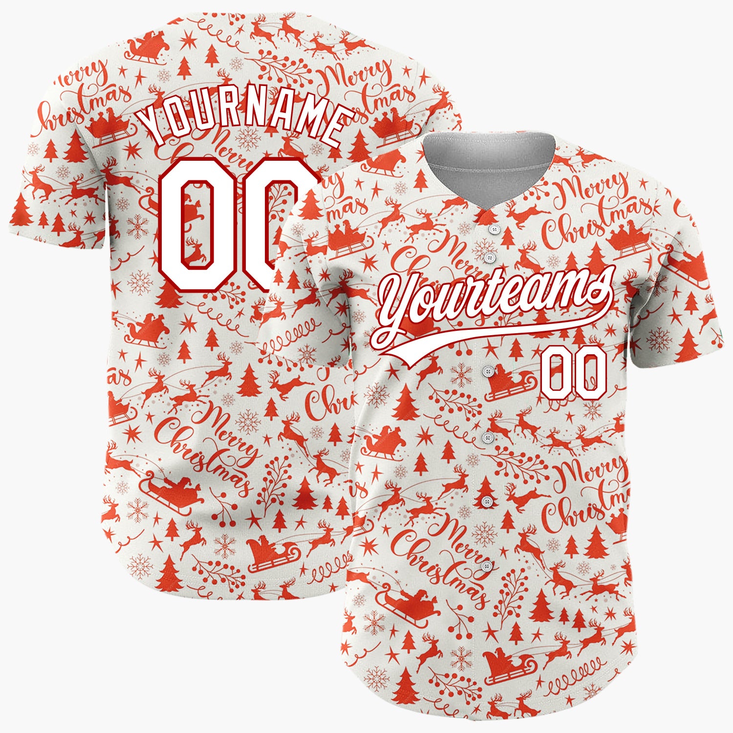Custom Beige Merry Christmas Doodles Minimalist Pattern Christmas Baseball Jersey