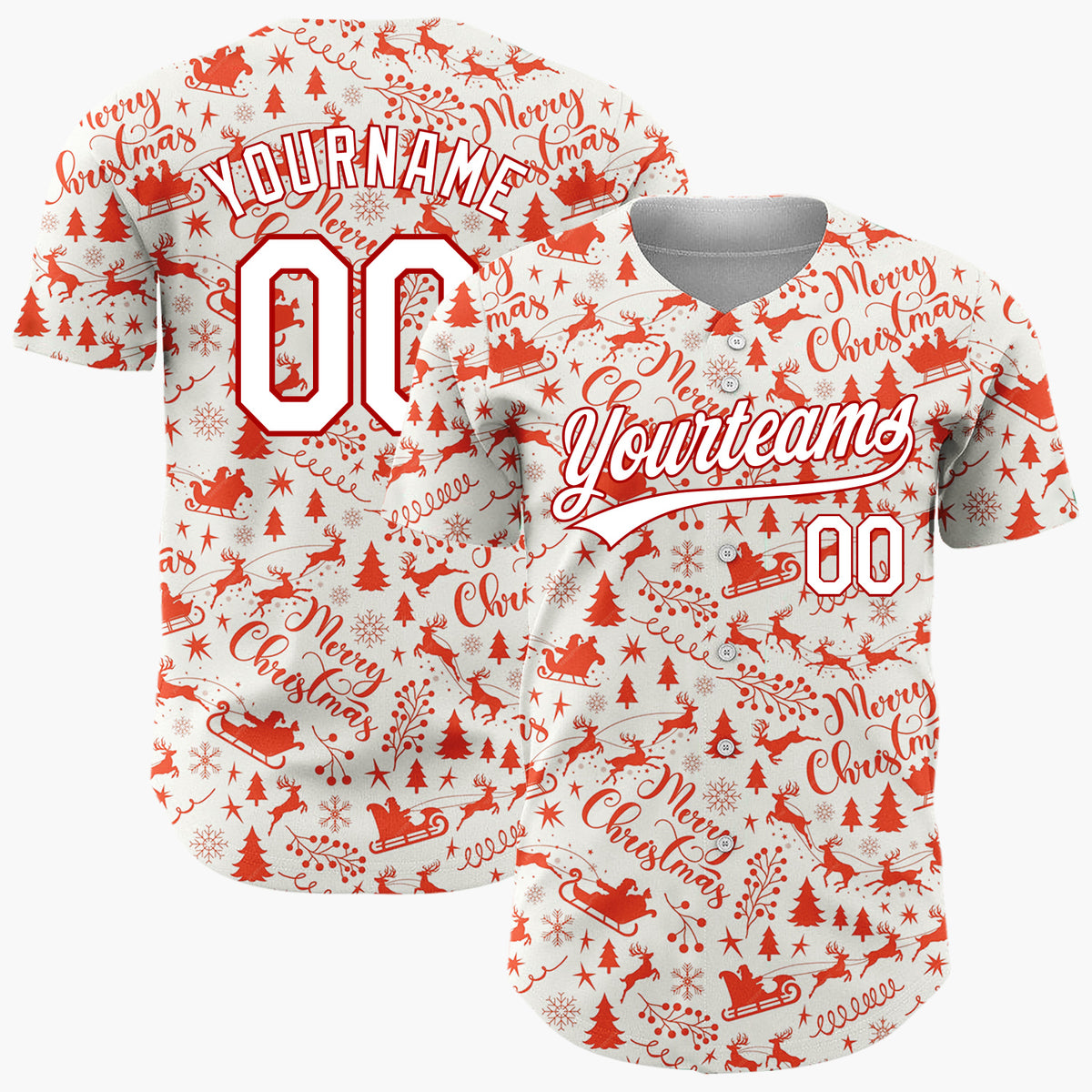 Custom Beige Merry Christmas Doodles Minimalist Pattern Christmas Baseball Jersey