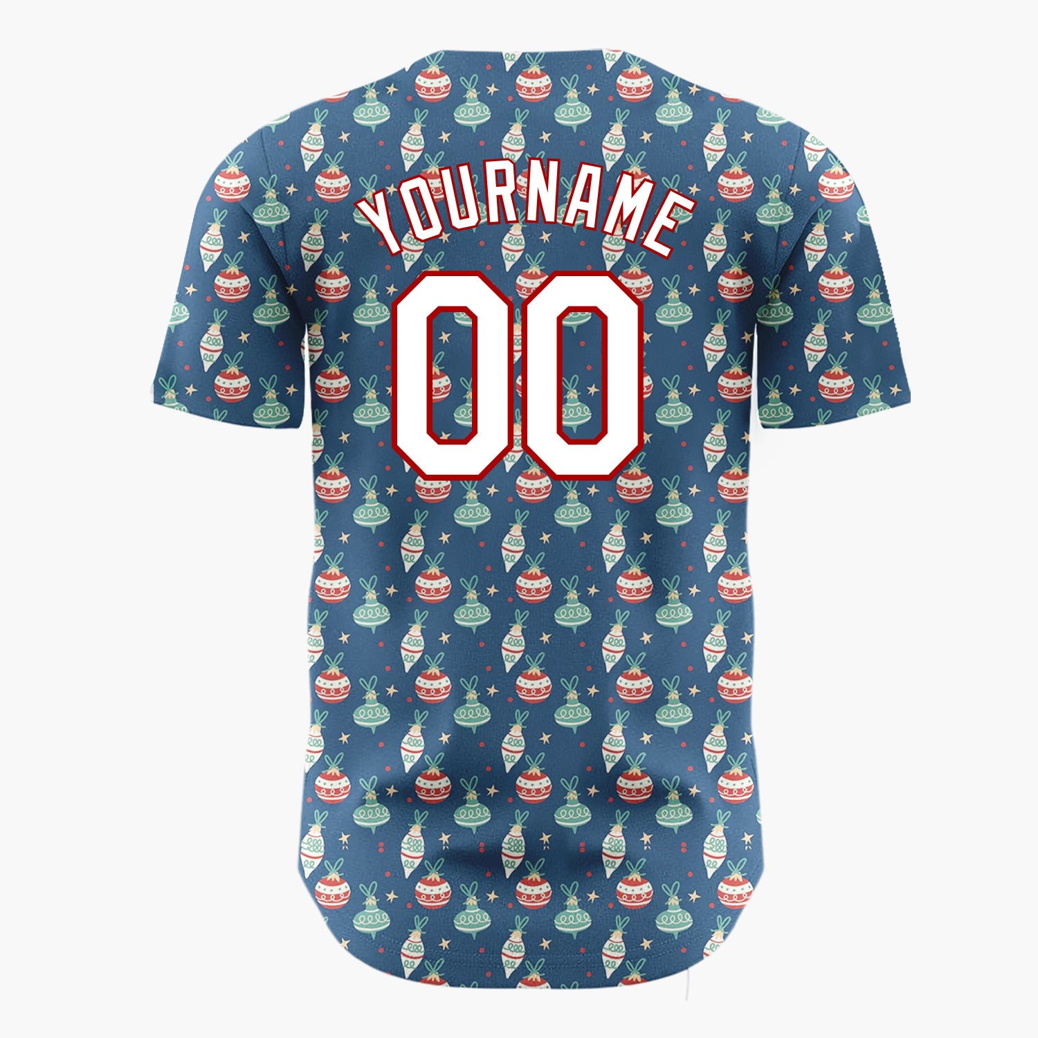 Custom Cream Red Candy Canes And Snowflakes Nordic Fair Isle Pattern Christmas Baseball Jersey