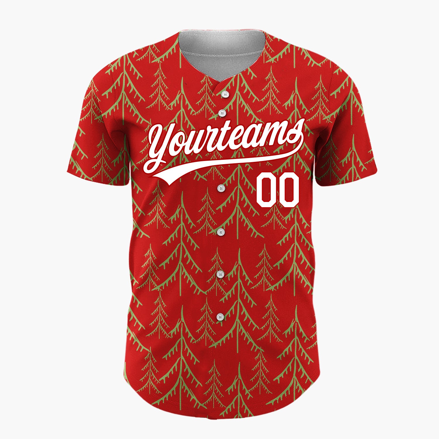 Custom Black White Christmas Trees And Stars Simple Doodle Pattern Christmas Baseball Jersey