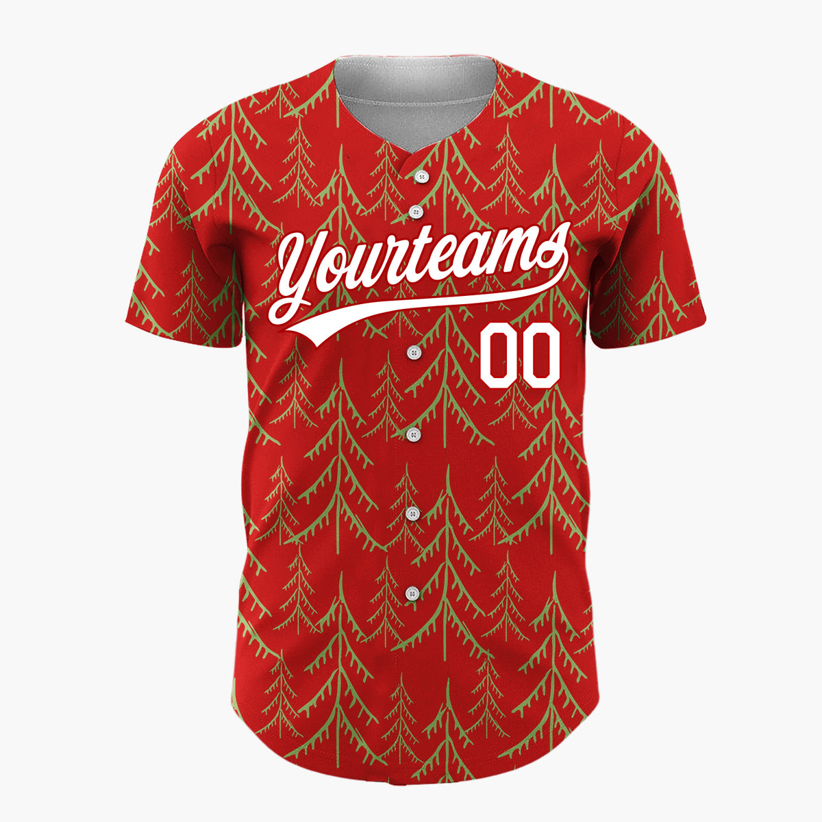 Custom Black White Christmas Trees And Stars Simple Doodle Pattern Christmas Baseball Jersey
