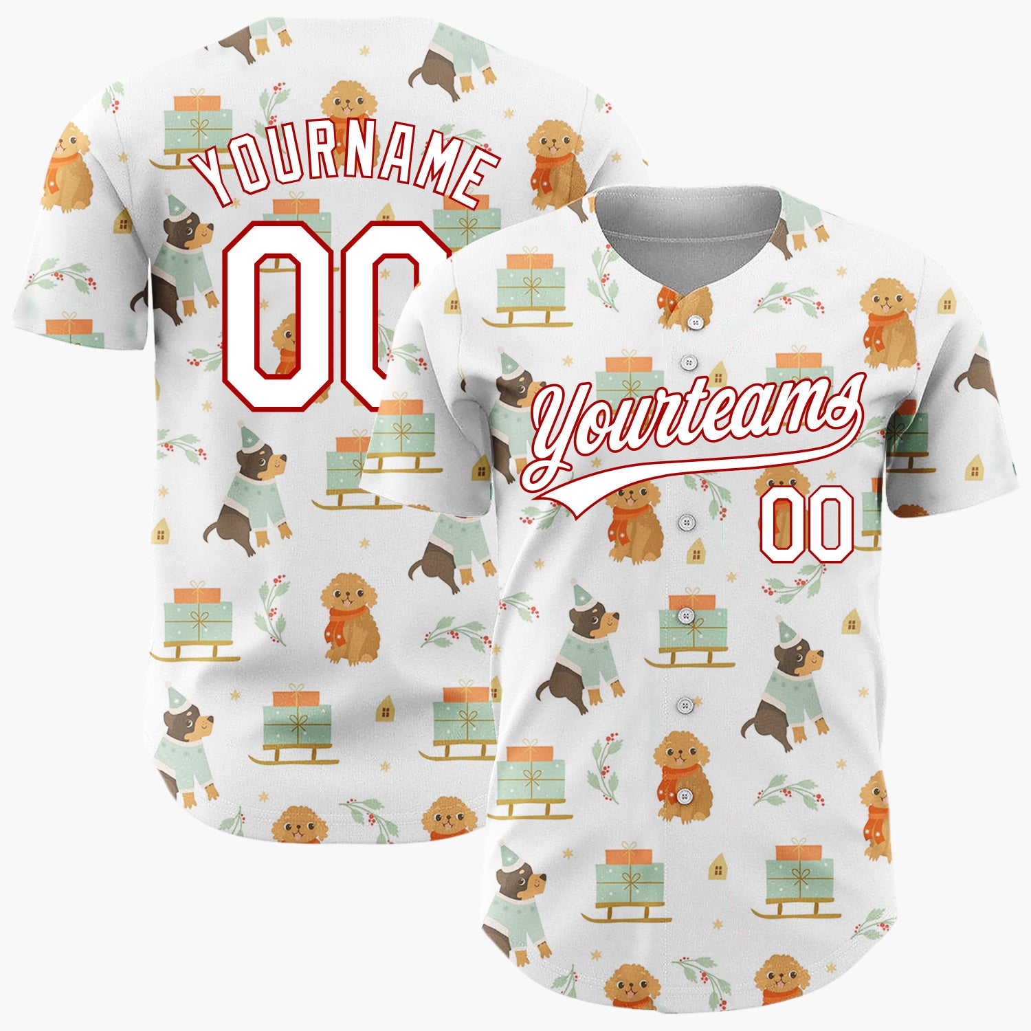 Custom Blue Green Brown Santa Hats Mugs And Gifts Whimsical Christmas Baseball Jersey