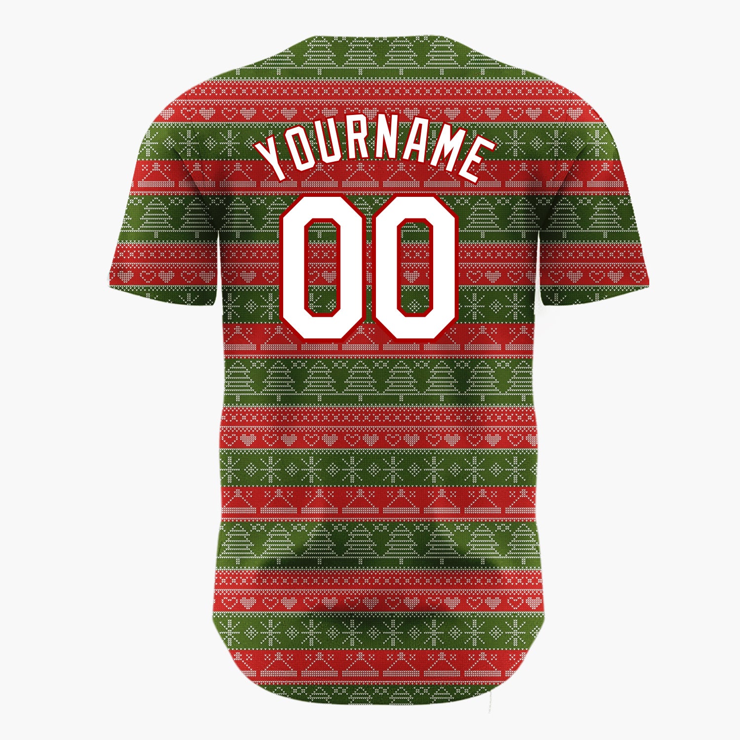 Custom Blue Reindeer Trees And Snowflakes Scandinavian Fair Isle Pattern Christmas Baseball Jersey