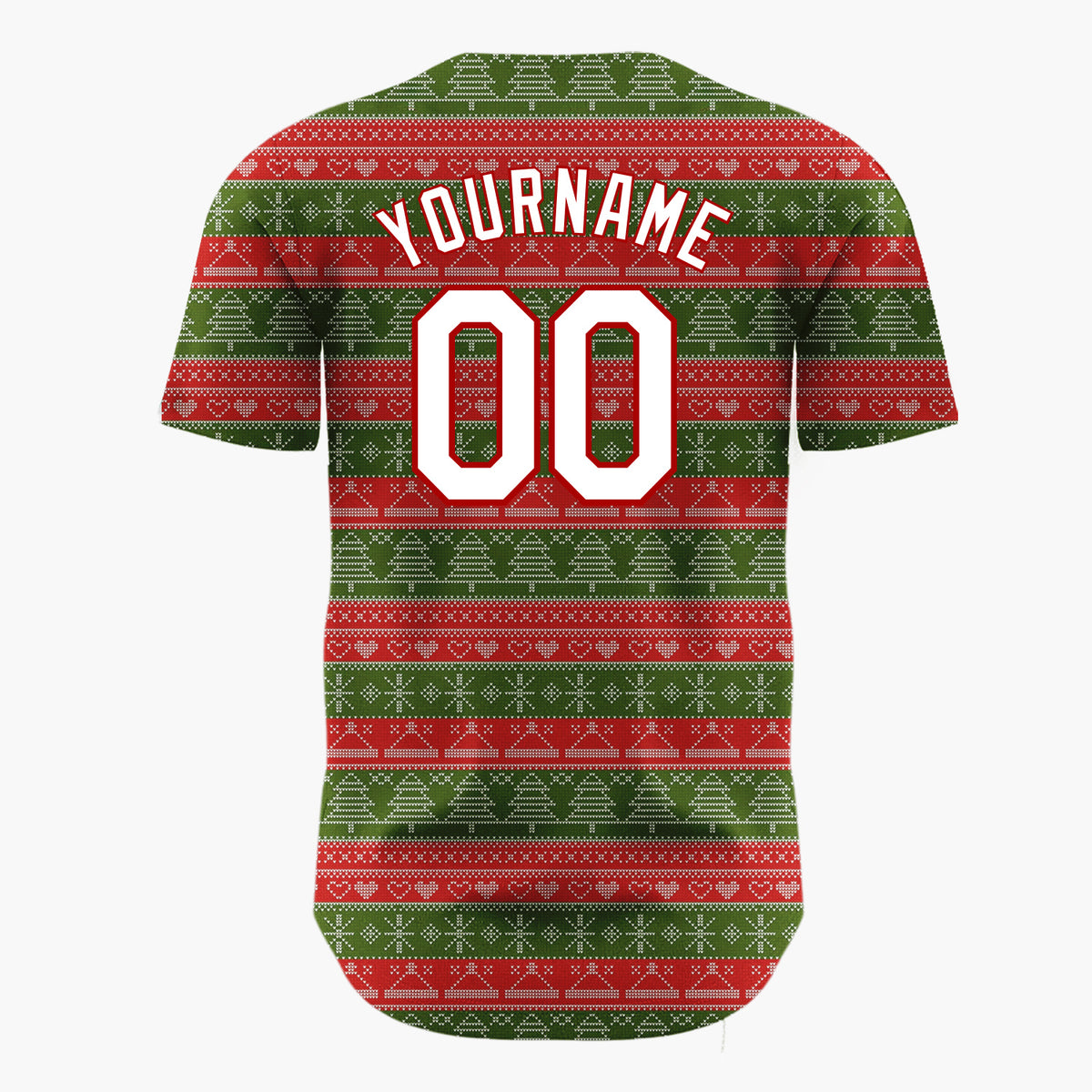 Custom Blue Reindeer Trees And Snowflakes Scandinavian Fair Isle Pattern Christmas Baseball Jersey