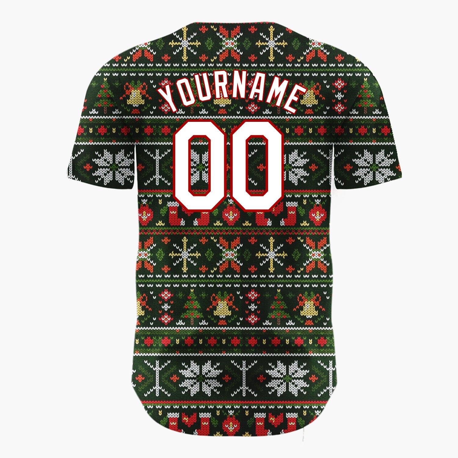 Custom Black Nordic Christmas Stripes Nordic Pattern Christmas Baseball Jersey