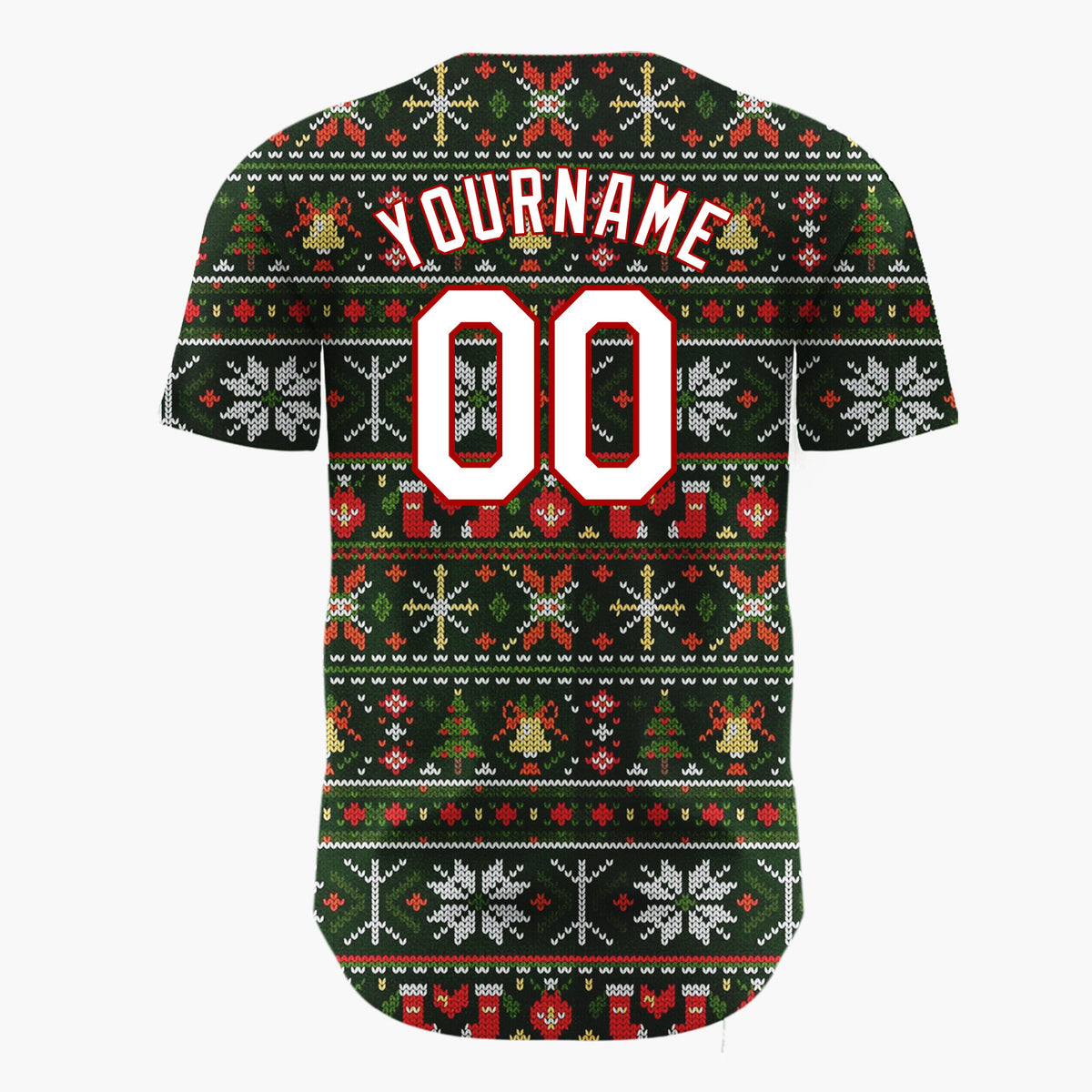 Custom Black Nordic Christmas Stripes Nordic Pattern Christmas Baseball Jersey