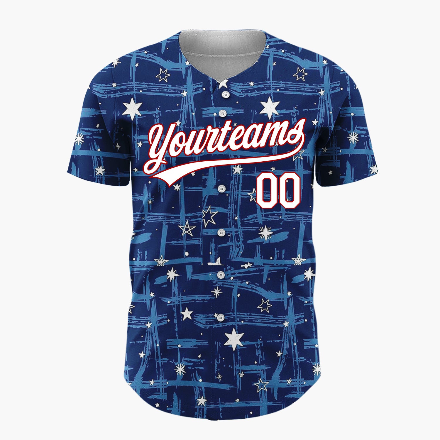 Custom Dark Blue Stars Christmas Simple Minimalist Pattern Christmas Baseball Jersey