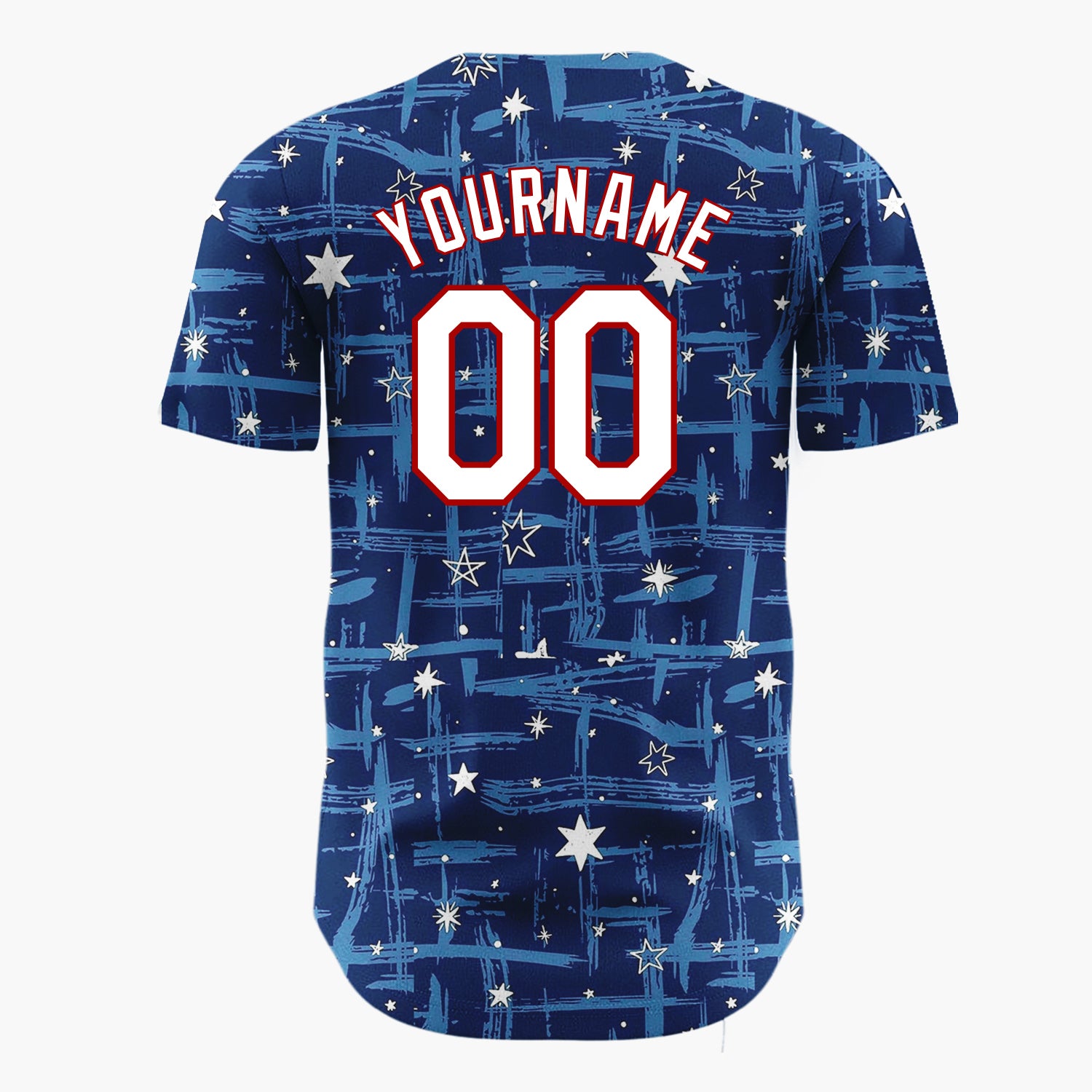 Custom Dark Blue Stars Christmas Simple Minimalist Pattern Christmas Baseball Jersey