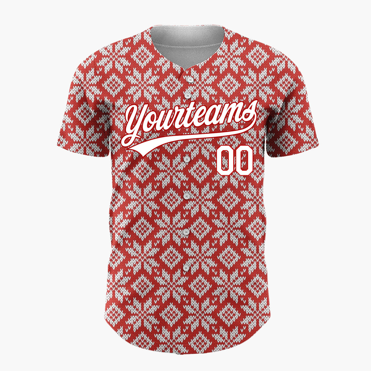 Custom Dark Red Snowflake Geometric Abstract Abstract Pattern Christmas Baseball Jersey