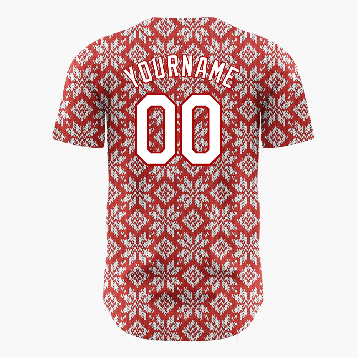 Custom Dark Red Snowflake Geometric Abstract Abstract Pattern Christmas Baseball Jersey