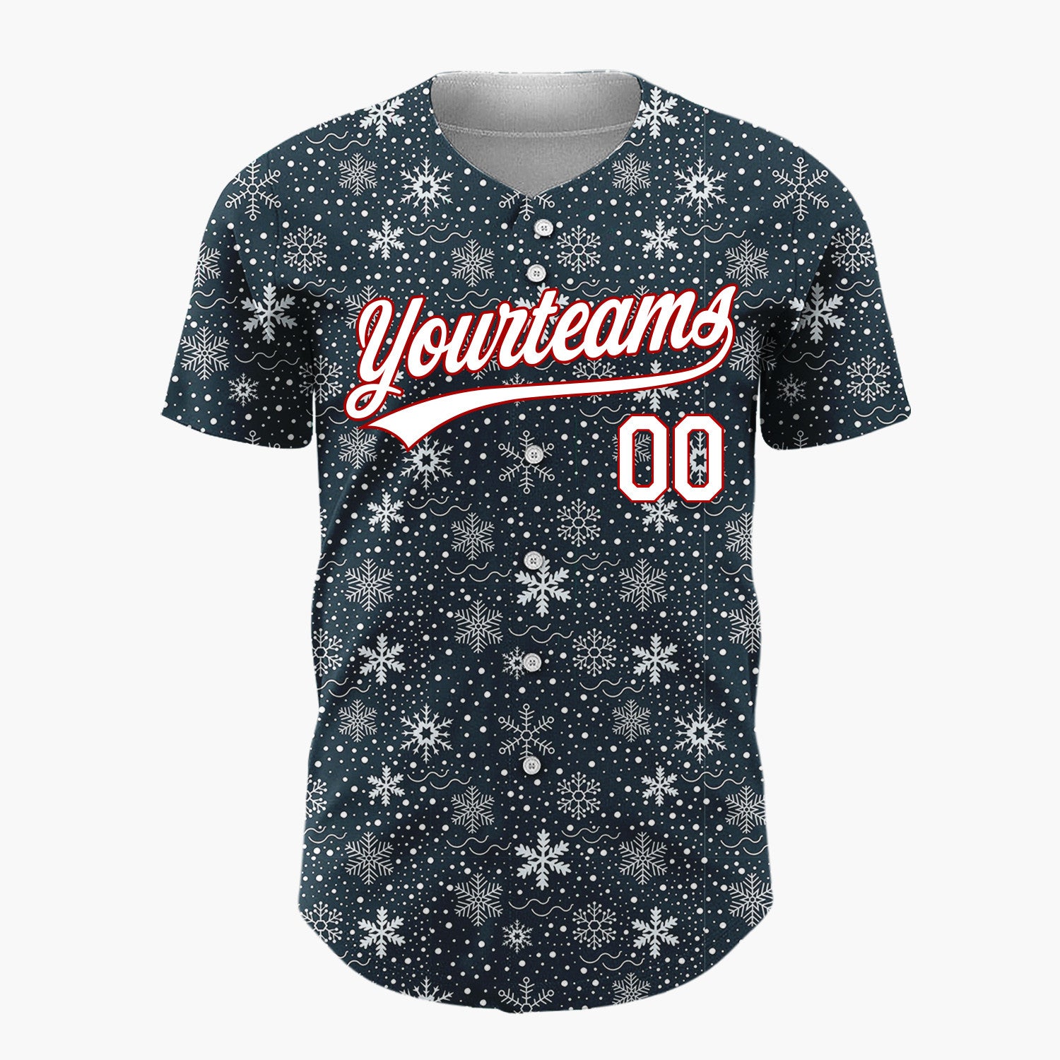 Custom Light Blue Snowflakes Subtle Abstract Pattern Christmas Baseball Jersey