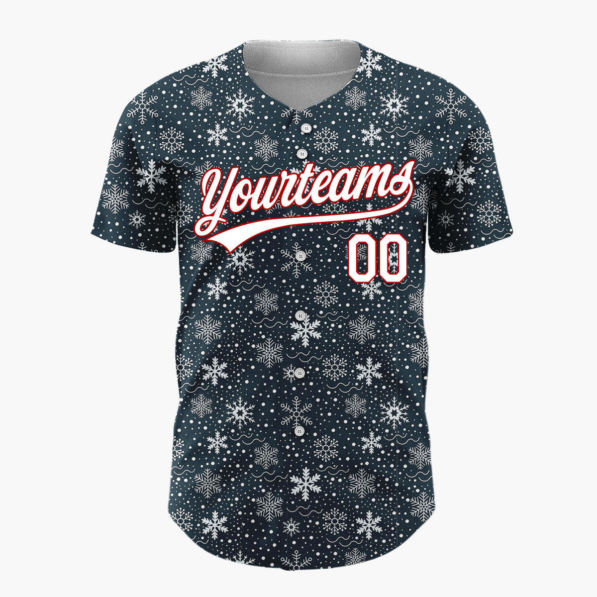 Custom Light Blue Snowflakes Subtle Abstract Pattern Christmas Baseball Jersey