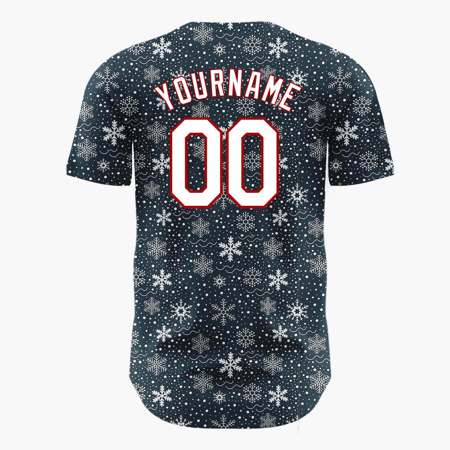 Custom Light Blue Snowflakes Subtle Abstract Pattern Christmas Baseball Jersey