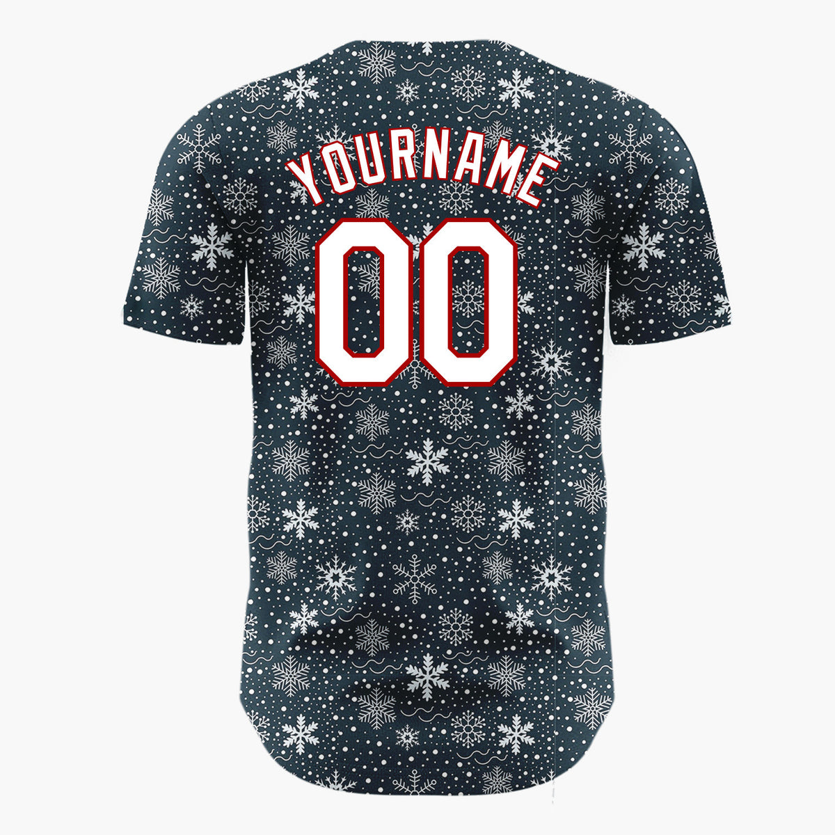 Custom Light Blue Snowflakes Subtle Abstract Pattern Christmas Baseball Jersey