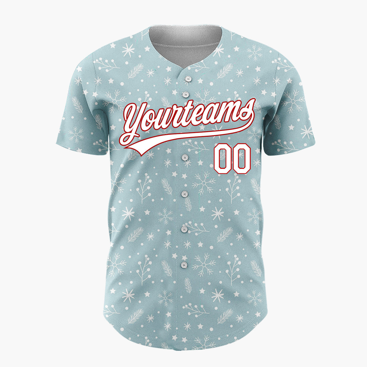 Custom Light Blue Stars Doodles Simple Cartoon Pattern Christmas Baseball Jersey