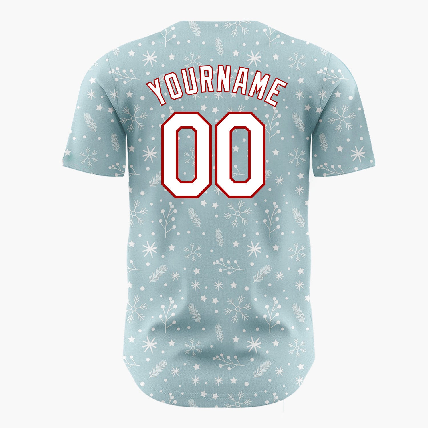 Custom Light Blue Stars Doodles Simple Cartoon Pattern Christmas Baseball Jersey