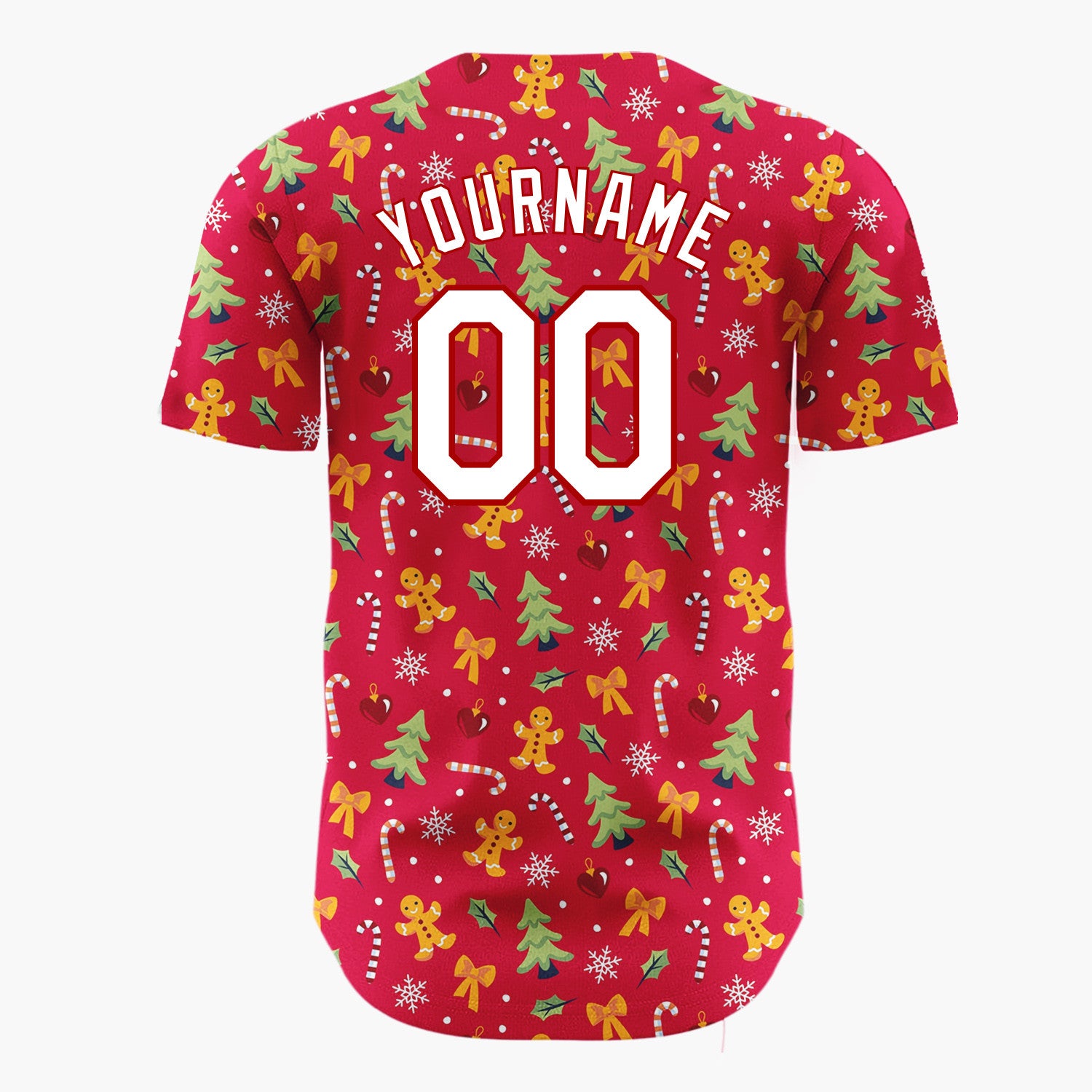 Custom Red Christmas Doodles Minimalist Minimalist Pattern Christmas Baseball Jersey