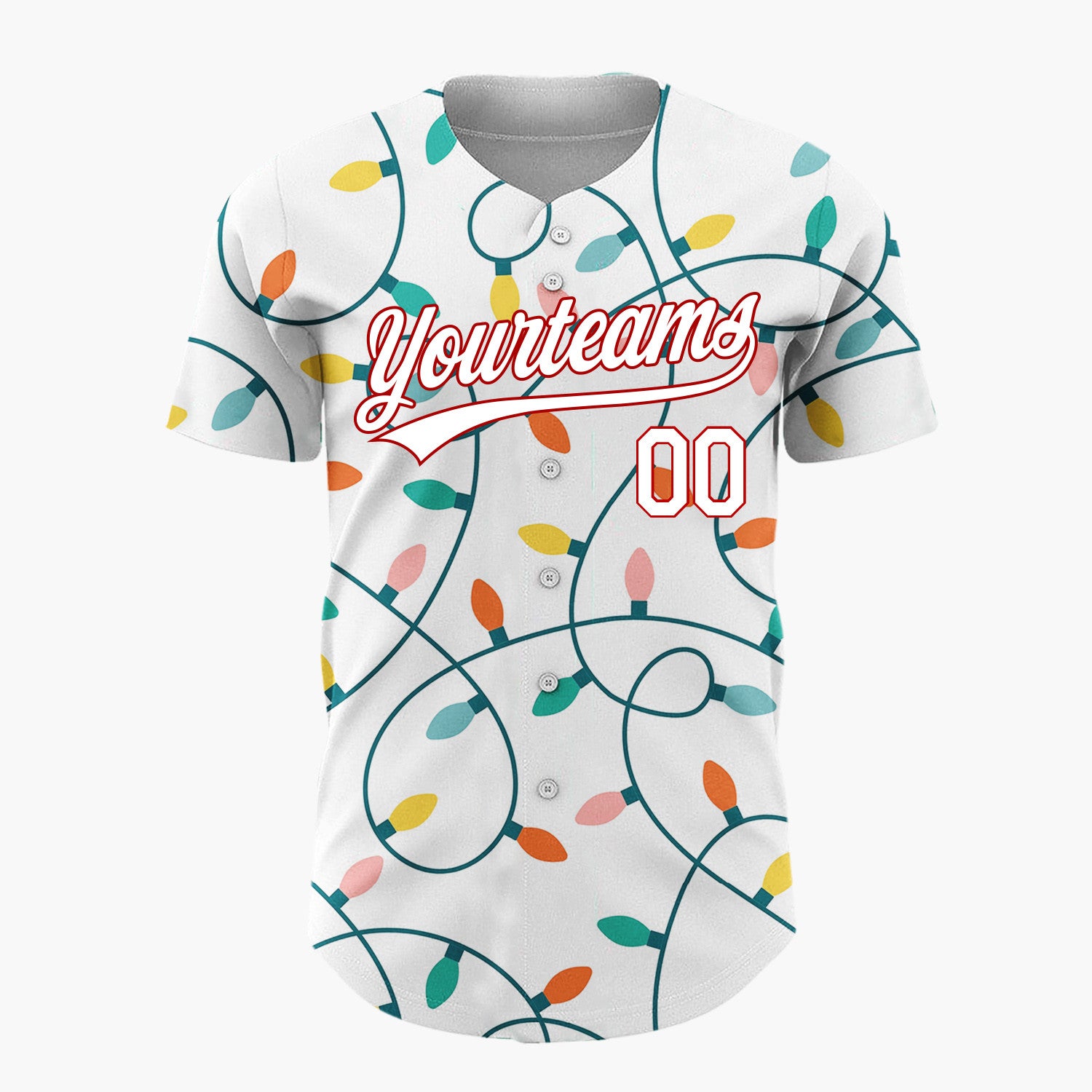 Custom Pink Holly Berries And Leaves Watercolor Festive Pattern Christmas Baseball Jersey