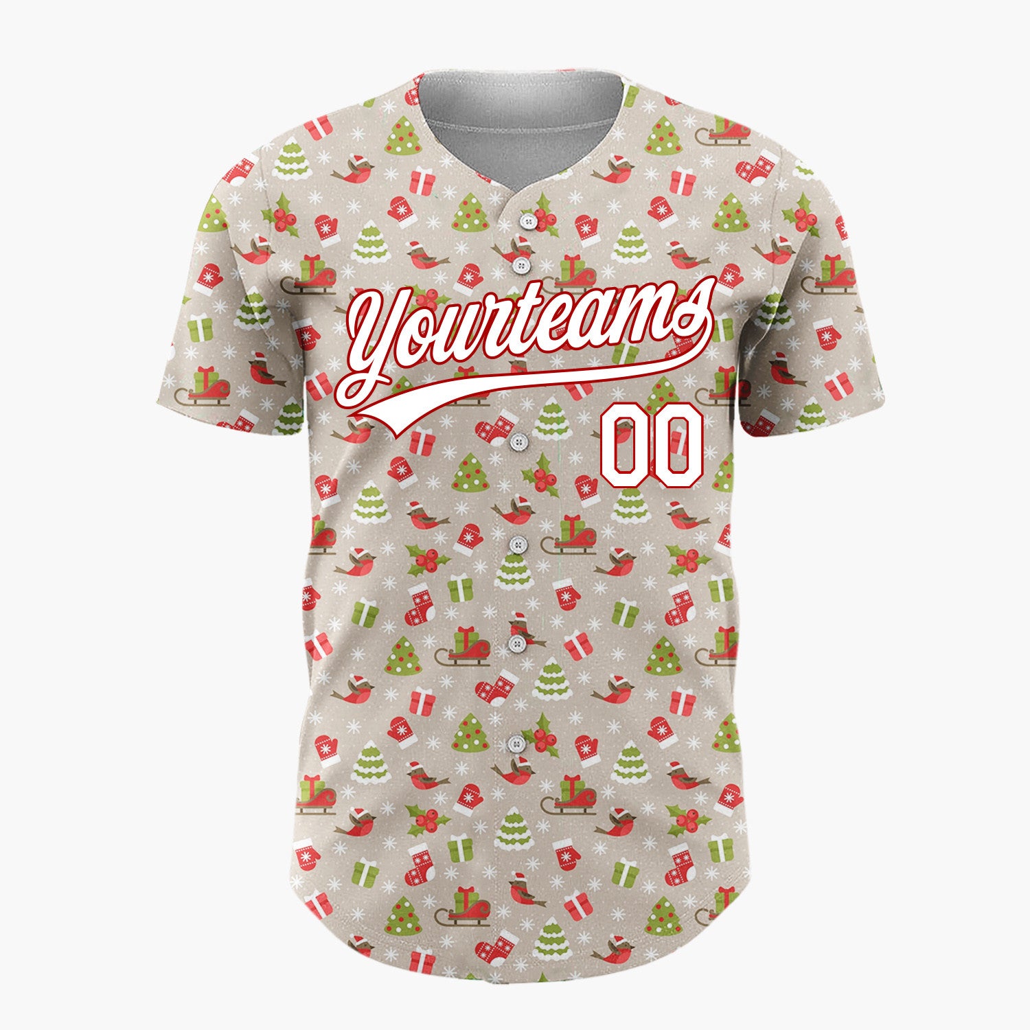 Custom Pink Hot Cocoa Christmas Doodles Cartoon Pattern Christmas Baseball Jersey