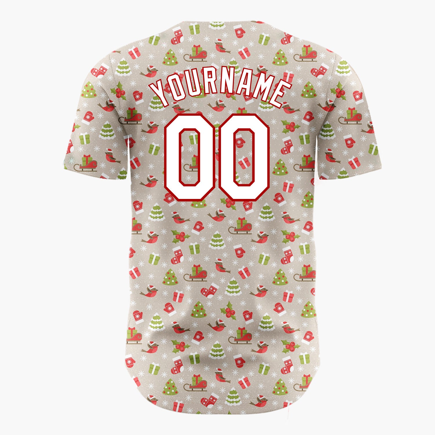 Custom Pink Hot Cocoa Christmas Doodles Cartoon Pattern Christmas Baseball Jersey