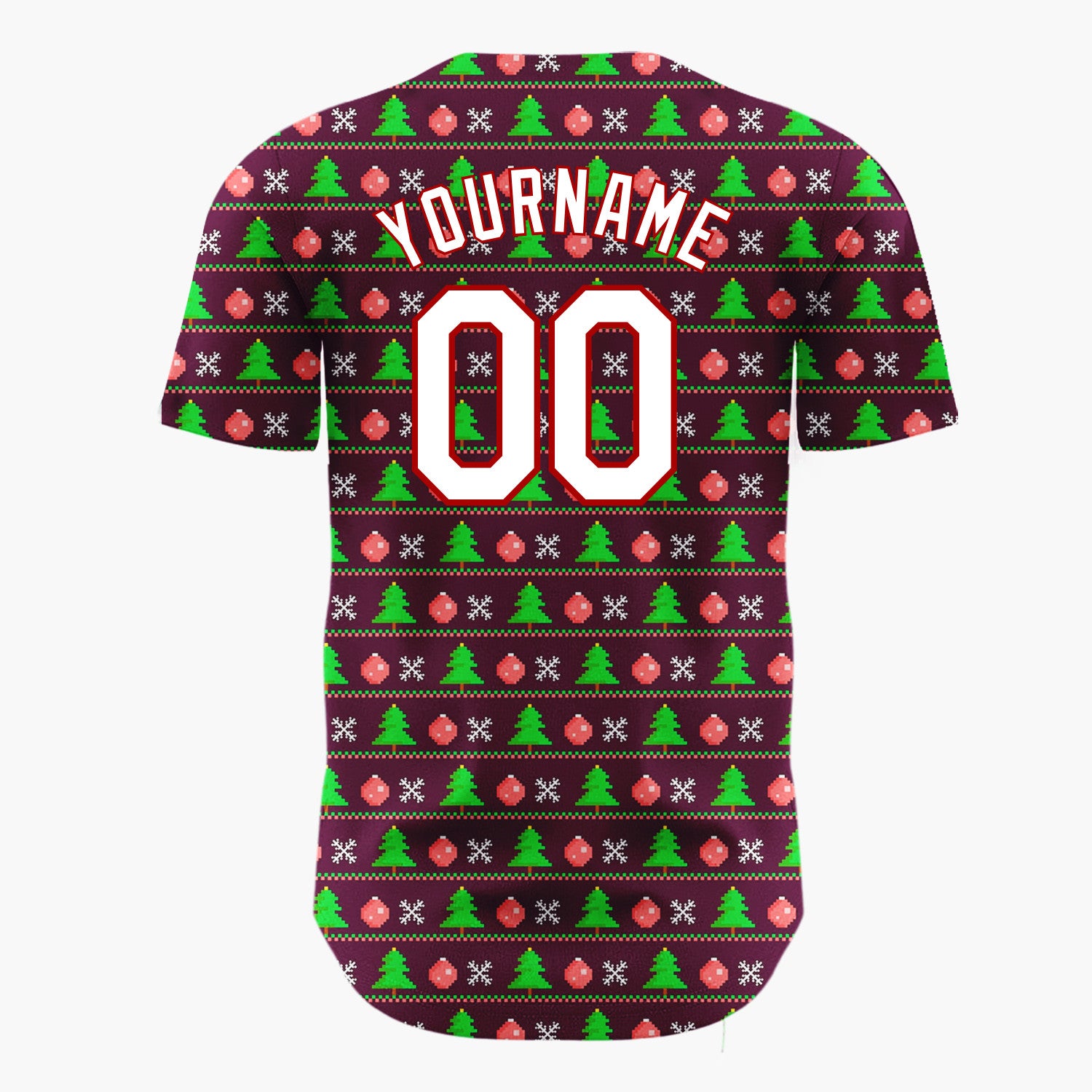 Custom White Merry Christmas Reindeer And Snowflakes Nordic Knit Pattern Christmas Baseball Jersey