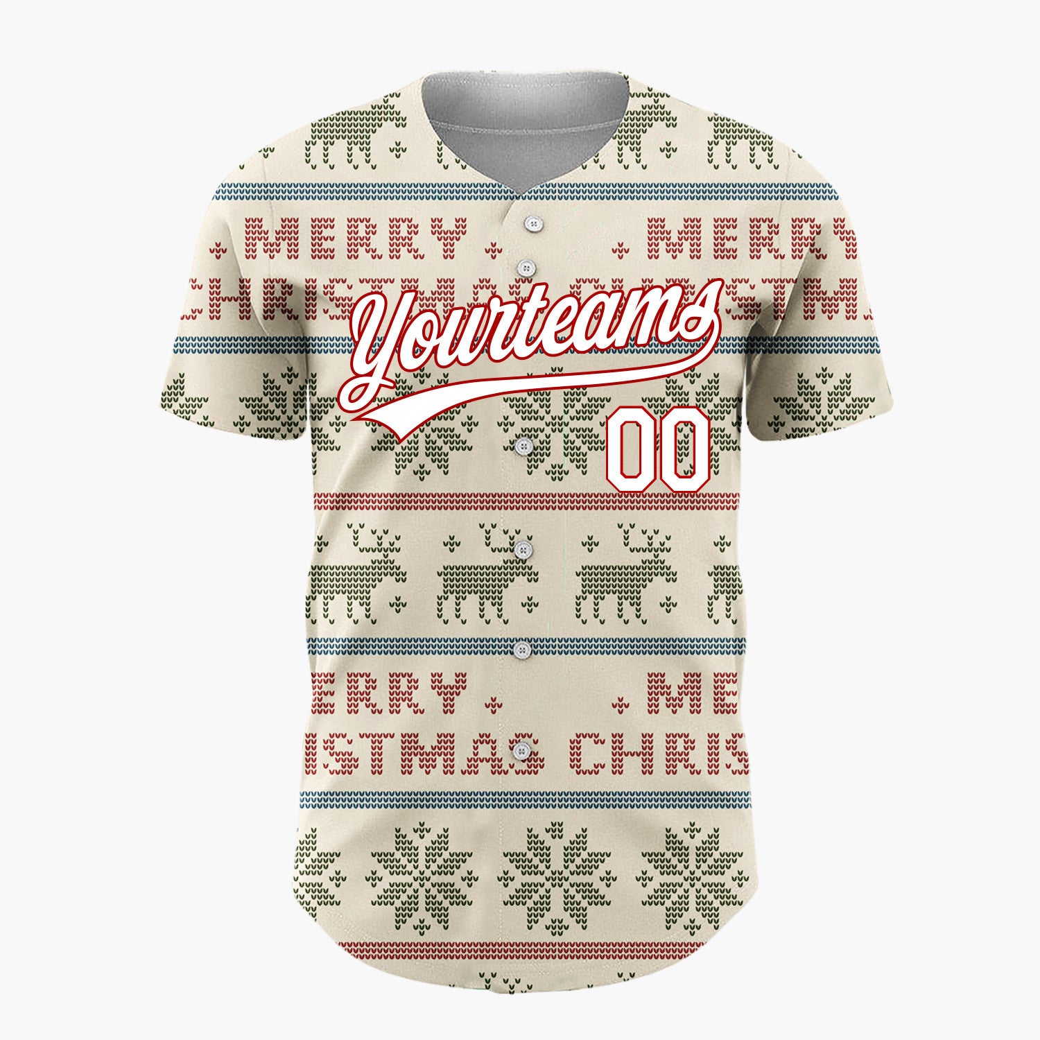 Custom White Brown Green Dogs Gifts And Sleighs Cozy Winter Pattern Christmas Baseball Jersey