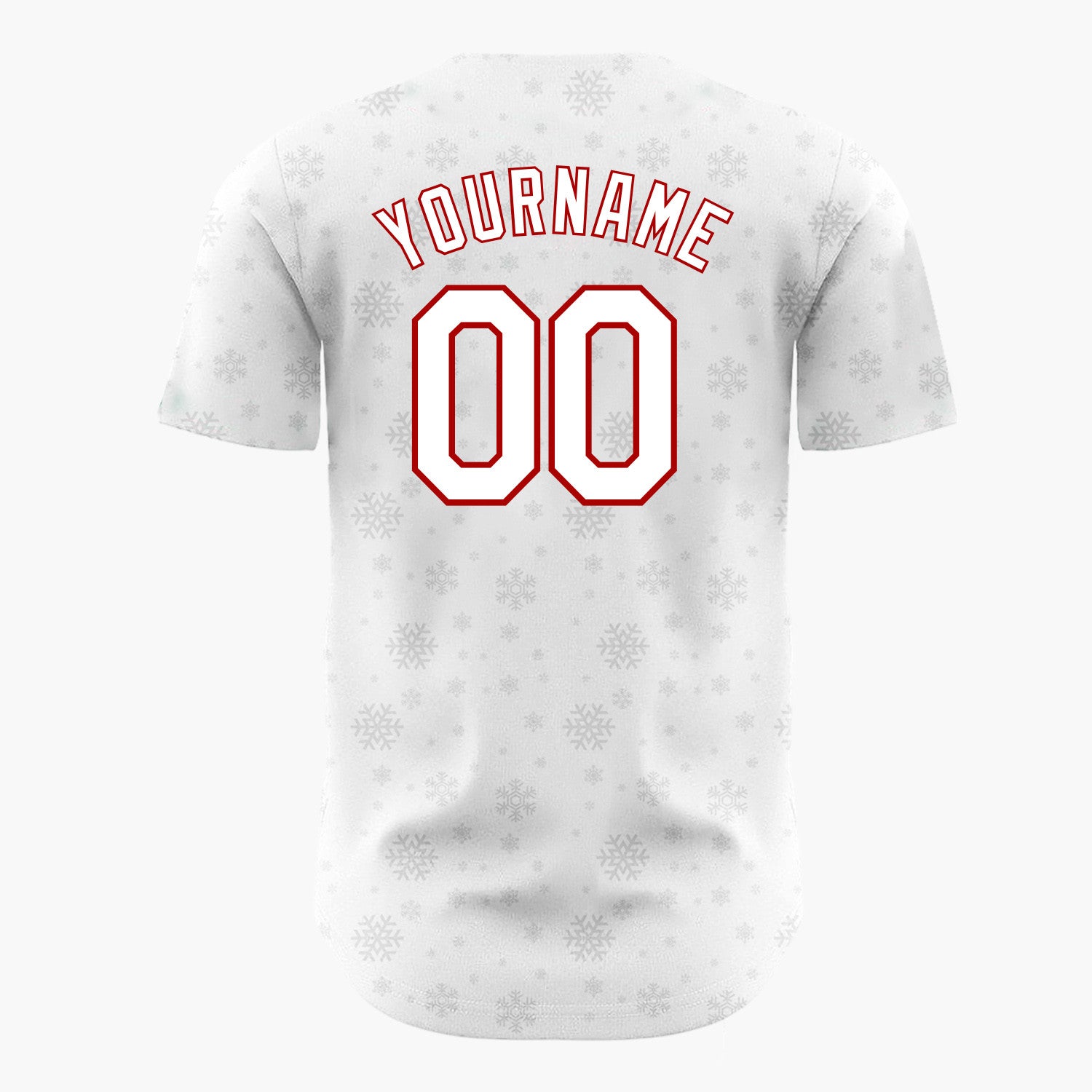 Custom White Gray Snowflakes Simple Minimalist Christmas Baseball Jersey