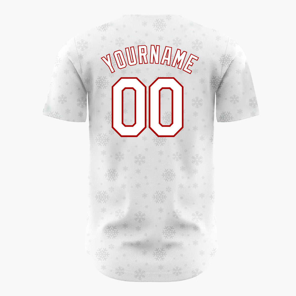 Custom White Gray Snowflakes Simple Minimalist Christmas Baseball Jersey