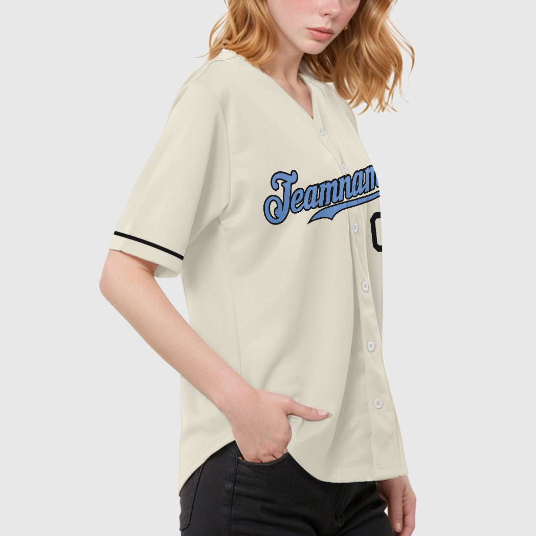 Custom Cream Light Blue Light Blue-Steel Gray Father's Day Baseball Jersey