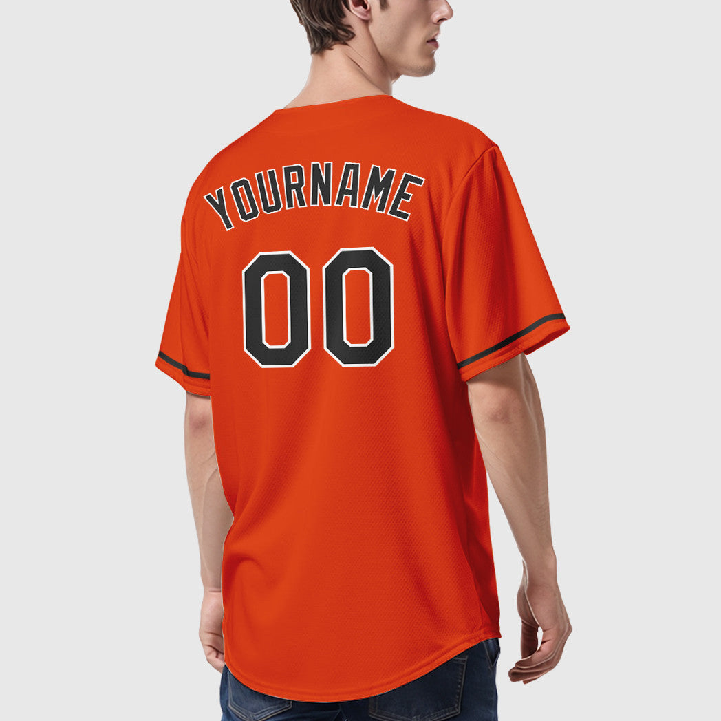 Custom Orange White Black Baseball Jersey
