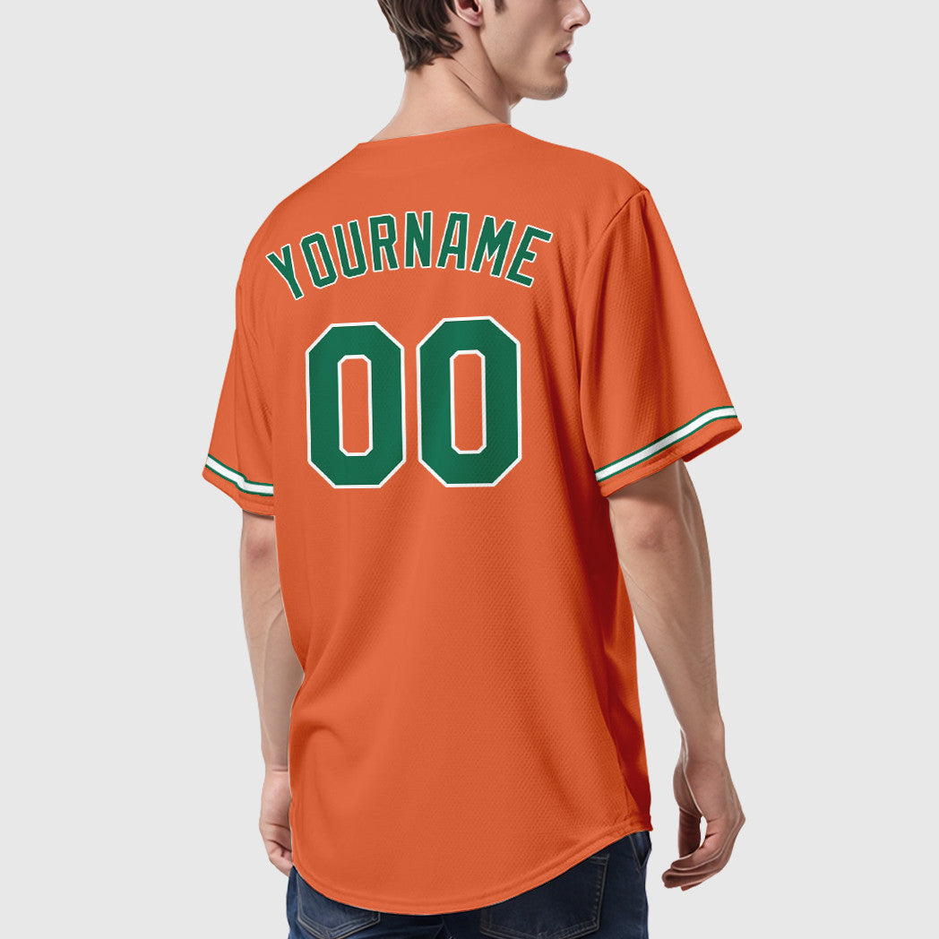 Custom Orange Kelly Green Kelly Green-White Baseball Jersey