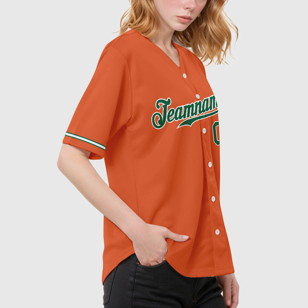 Custom Orange Kelly Green Kelly Green-White Baseball Jersey