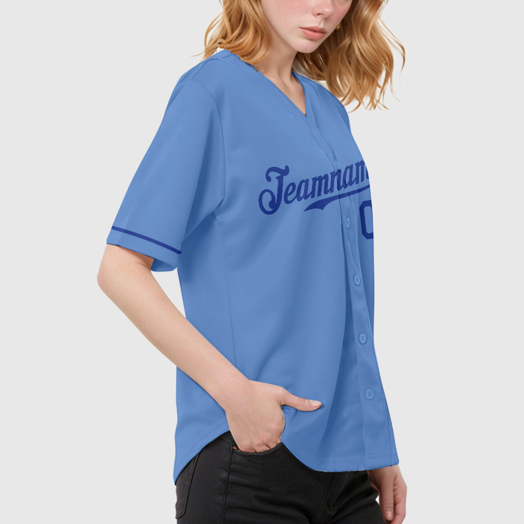 Custom Light Blue White Royal Baseball Jersey