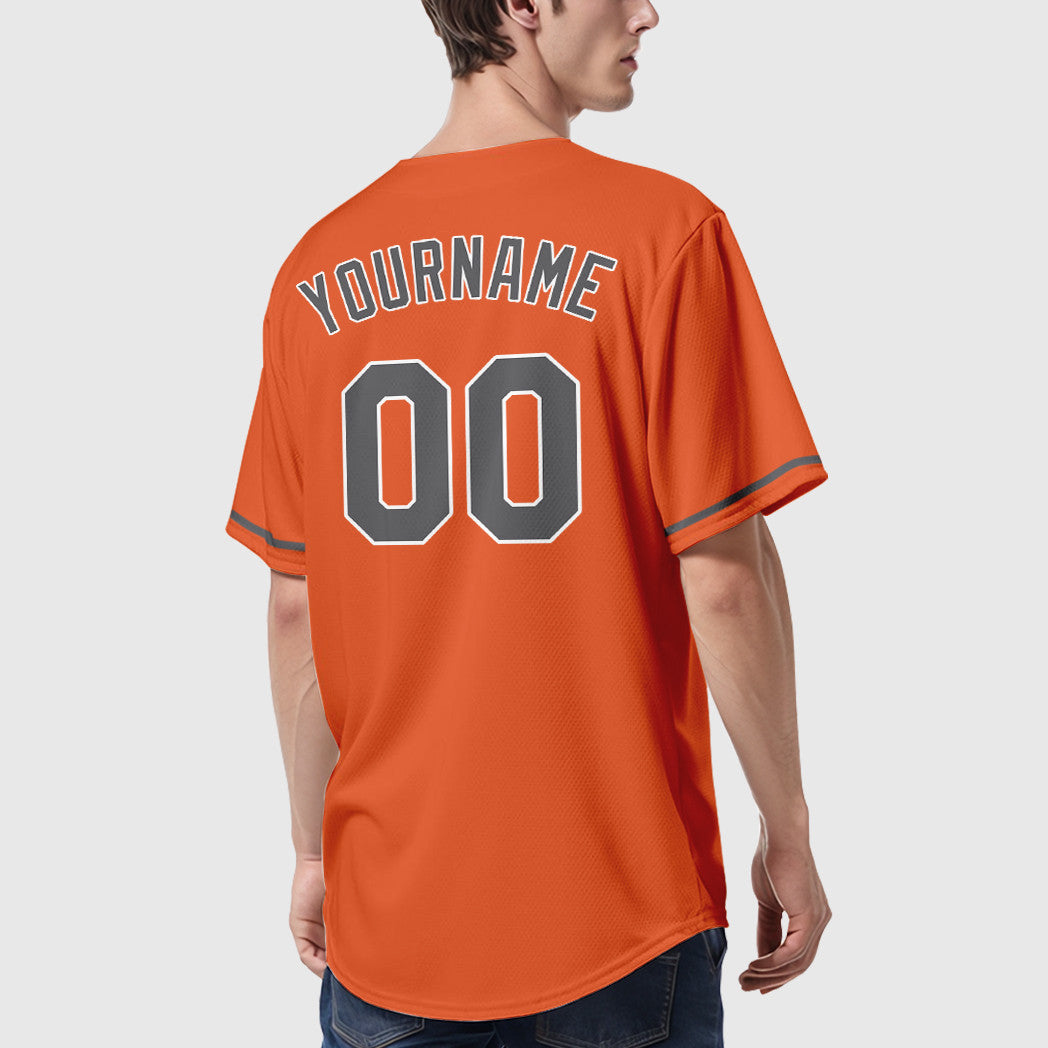 Custom Orange White Steel Gray Baseball Jersey