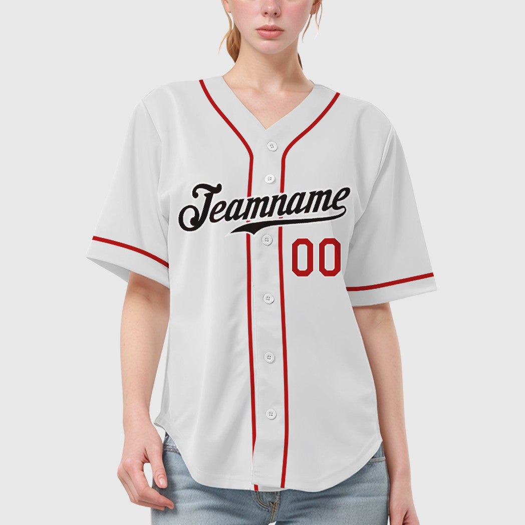Custom White Brown Red-Brown Sleeve Baseball Jersey